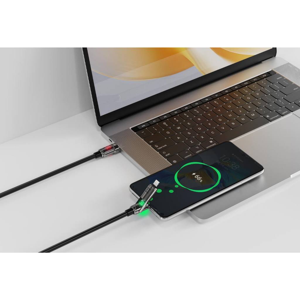 XO สายชาร์จ 4-in-1 (รุ่น XO-NB295) Power Data Cable ใช้สำหรับ USB-A/USB-C/IP ชาร์จเร็ว 60W