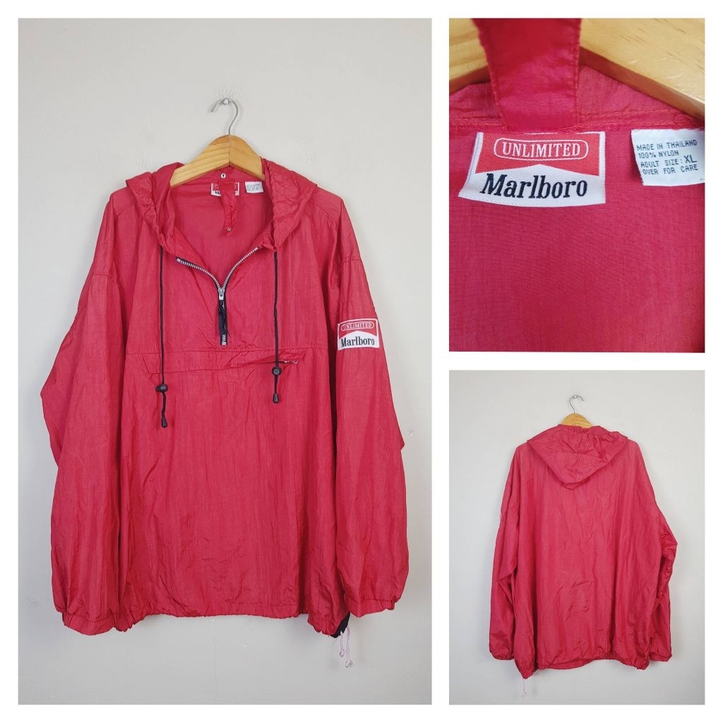 VTG 90's MALBORO UNLIMITED Pullover Rain Anorak
