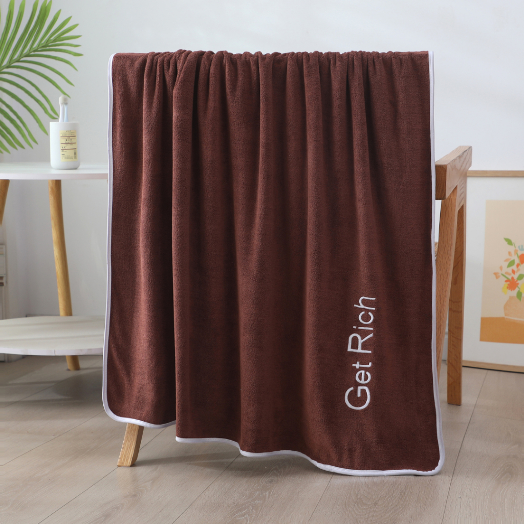 YJY-01/02 【มี 2 ขนาดให้เลือก】ผ้าเช็ดตัวนาโนรุ่น GetRich  สีพื้น ผ้าขนหนูนาโนซับน้ำดี แห้งไวมาก ผ้าไมโครไฟเบอร์ - รูปที่ 2