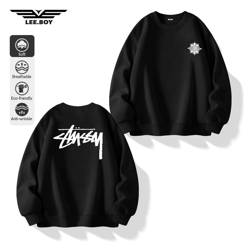 Sweatshirts ຊາຍ ຊິດຫຼວມ ສະບາຍ ຜ້າຝ້າຍ ຂະໜາດໃຫຍ່ ມີ 5 ສີ (ສົ່ງໄວ ຈາກໄທ)