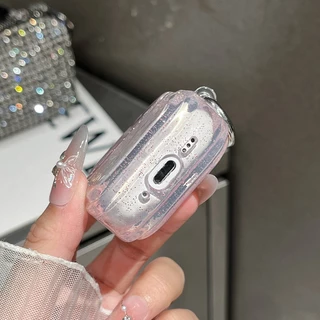 ประกายแวววาว เคสสีใส สำหรับ Airpods 4 1/2 airpods 3 airpods pro airpods pro 2 gen1/gen2/gen3