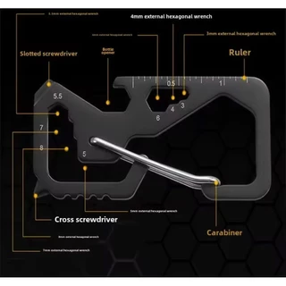 ส่งจากไทย ใหม่ 13in1 multi-tool การ์ดอุปกรณ์ปีนเขาที่มีหัวสกรูการตั้งแคมป์กลางแจ้งแบบพกพา EDC tool