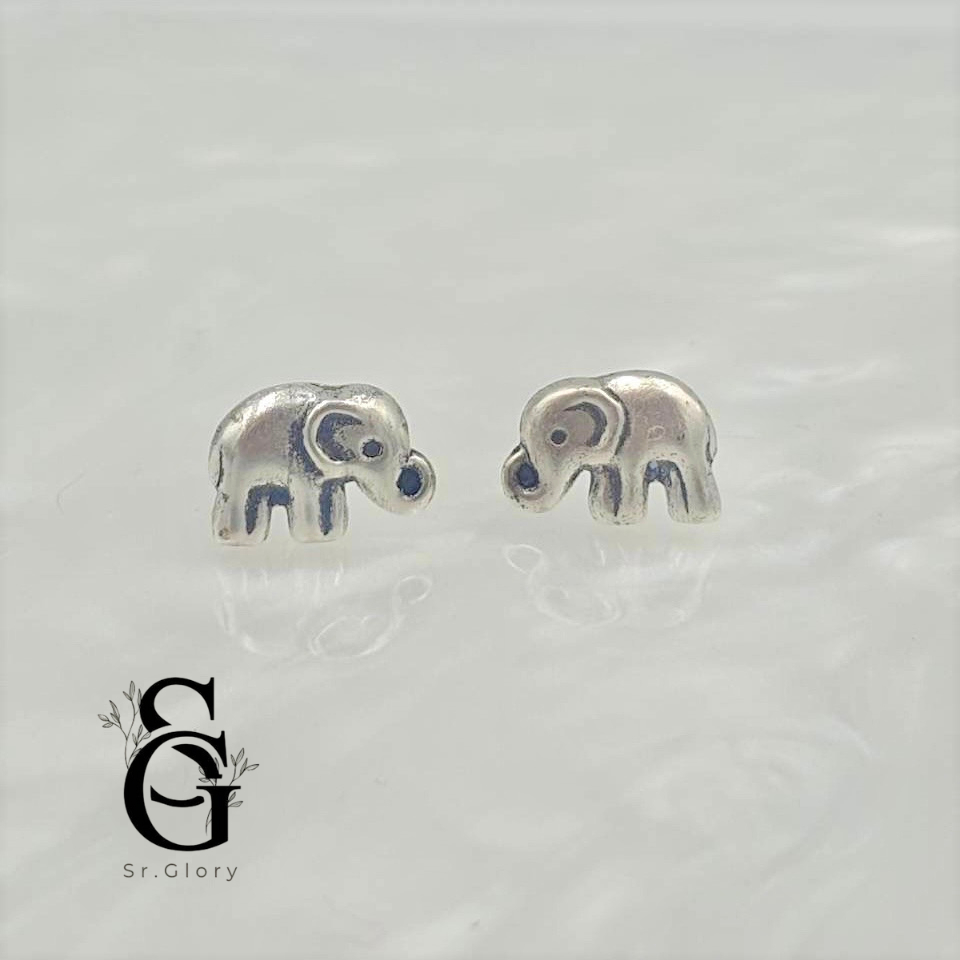 Sr.Glory ต่างหูเงินแท้ 92.5% ต่างหูช้างเงินแท้ทั้งหมด สไตล์มินิมอล  พร้อมแป้นต่างหูเงินแท้