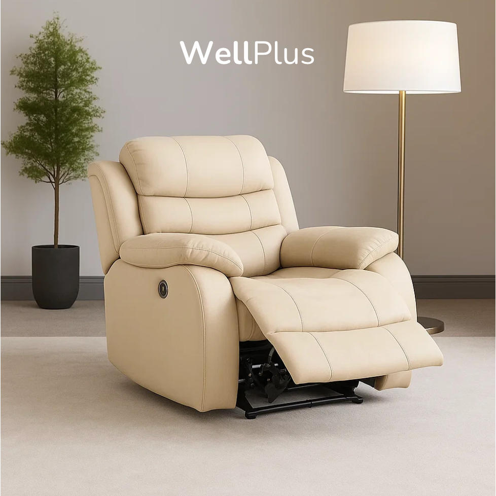 Wellplus โซฟาปรับเอน แข็งแรง ทนทาน นุ่มสบาย เหมาะกับการนั่งพักผ่อน Recliner หุ้มหนังPVCกันน้ำ กันฝุ่น