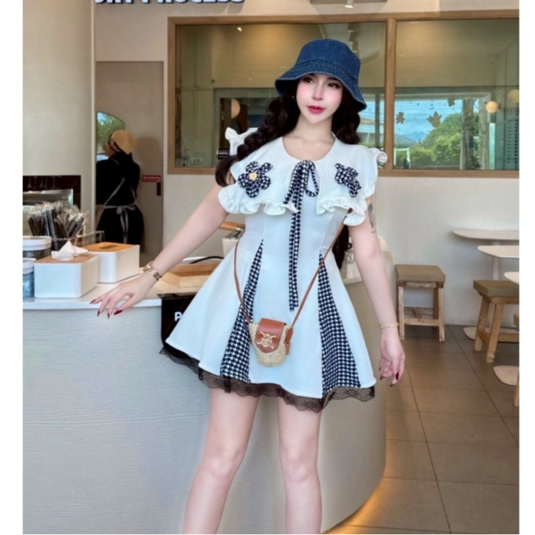 J31ชุด2ชิ้น/เสื้อมินิเดรสชิโนริ(แต่งชายลูกไม้)+กางเกงขาสั้น - รูปที่ 3