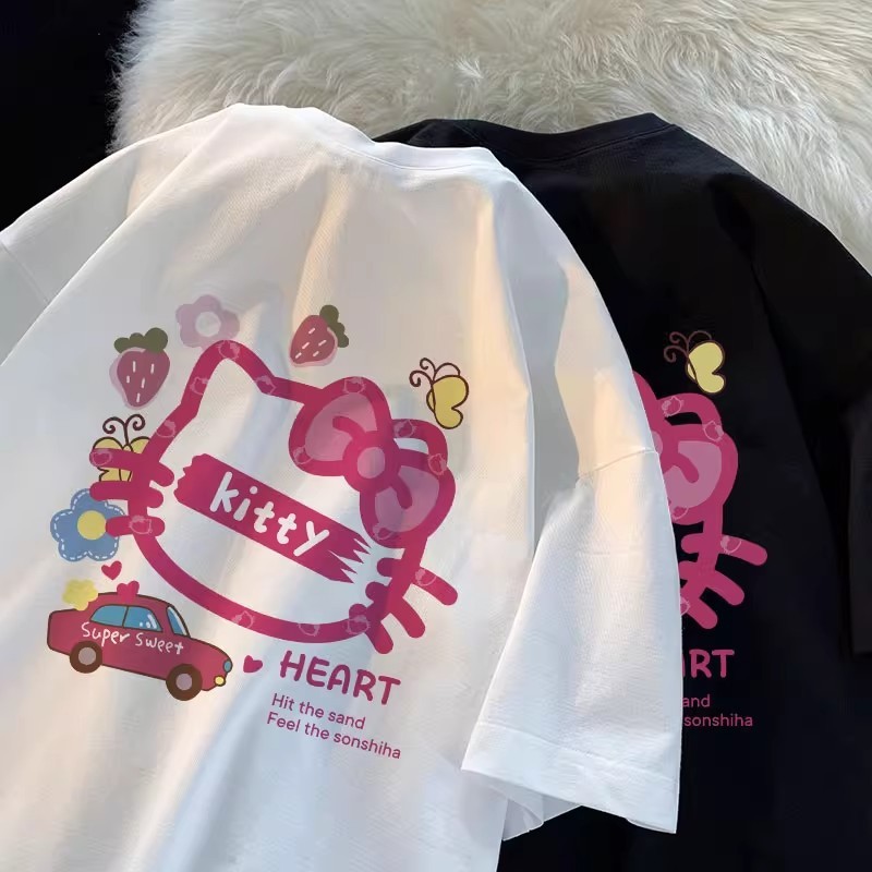 ✨【จัดส่งจากไทย】เสื้อยืดลายการ์ตูนสาวน่ารัก แขนสั้น คอกลม ผ้าเนื้อนุ่ม สวมใส่สบาย เสื้อยืดนักเรียนมัธยม