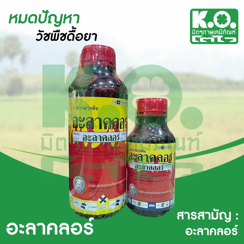 อะลาคลอร์ ตราหวีทอง สารกำจัดวัชพืช เช่น หญ้านกสีชมพู หญ้าดอกขาว หญ้าตีนนก ผักโขม ผักเบี้ยหิน