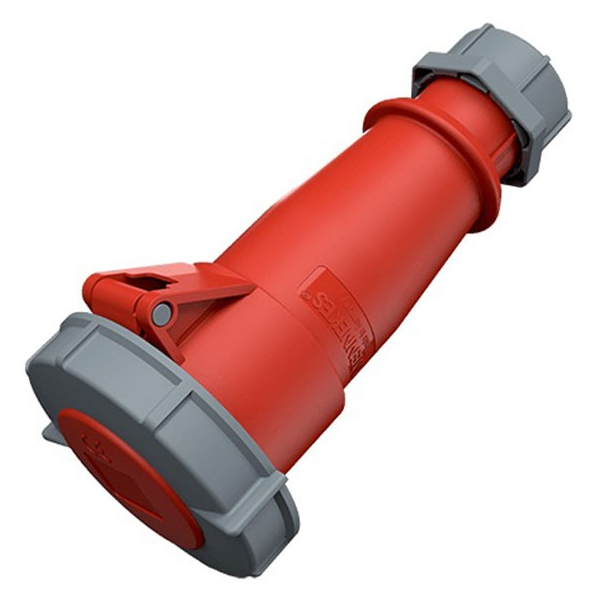 ปลั๊กเพาเวอร์ตัวเมียกลางทาง กันน้ำ 3H IP67 280 - 440V 50a. 60Hz ″MENNEKES″