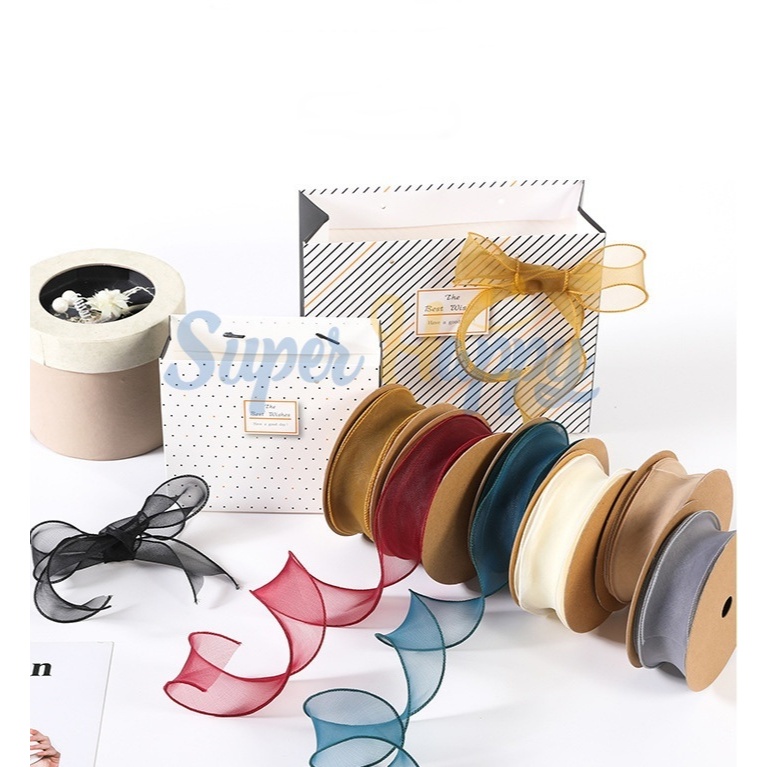 (ตัดแบ่ง 1 หลา)ริบบิ้นผ้าโปร่ง ผ้าชีฟองเกาหลี ซีทรู สำหรับงานตกแต่ง/งาน DIY/จัดดอกไม้/ห่อของขวัญ ราคา ถูกที่สุด ดีลบีเคเค แกลเลอรีภาพที่ 8