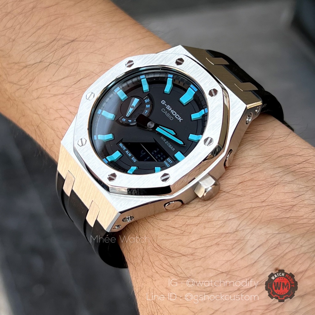 G-Shock GA-2100 Custom Blue Dial Luxury Case AP Style
