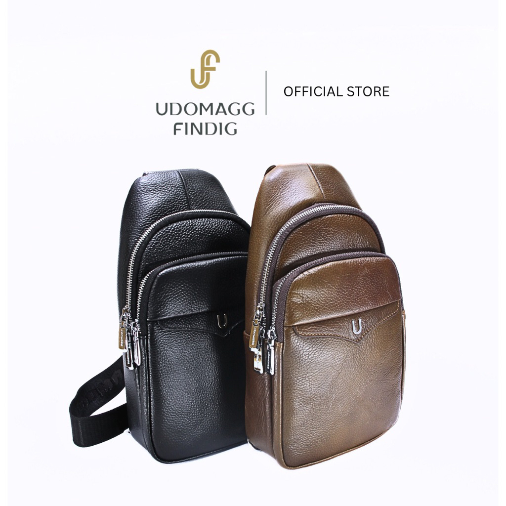 Udomagg&Findig อุดมเอก ฟินดิจ กระเป๋าหนังแท้ผู้ชายคาดอก⭐️รหัสXB034