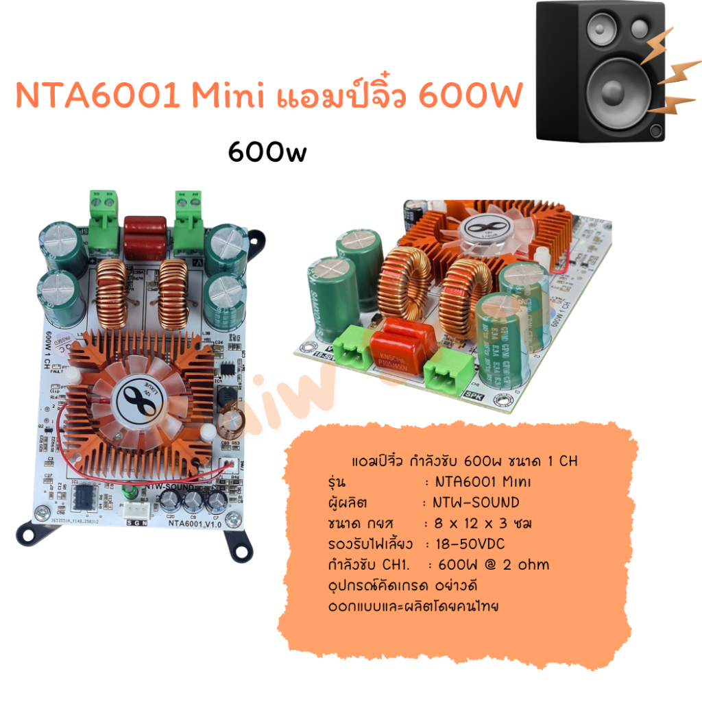 แอมป์​จิ๋วNTA-6001 ใช้ชิป Tpa3255​ ไฟเลี้ยงสูงได้ (18-50V) ออกแบบและผลิตโดยคนไทย