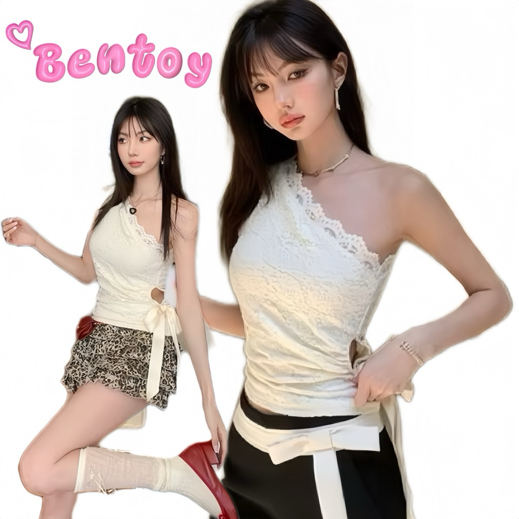 เสื้อแขนเดียวผ้าลูกไม้เซ็กซี่ สไตล์เอวลอย สวยหรู ดูแพง ใส่แล้วหุ่นดี