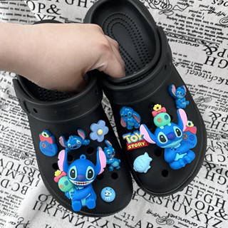 จิ๊บบิทตัวติดรองเท้ามีรู🔥ดอกรองเท้า DIY สติตช์ ซิลิโคนนิ่ม ส…