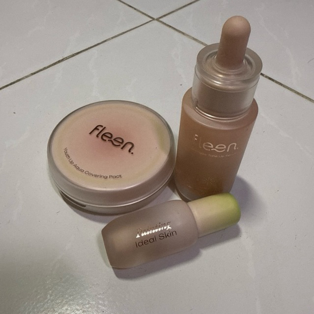 (ส่งต่อยกเซ็ท) Fleen beauty set Tone up , Cushion 01 Aura, Concealer เบอร์01