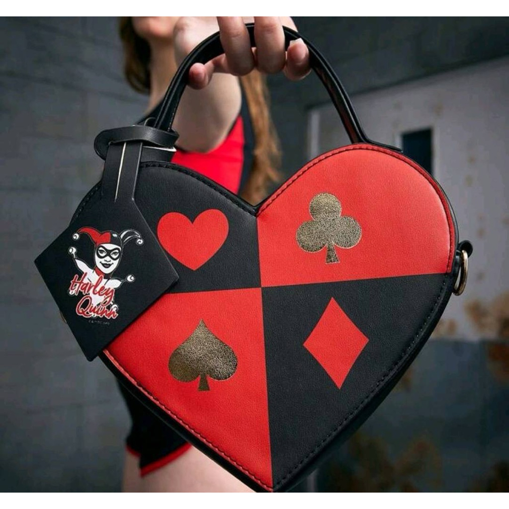 Harley Quinn X SHEIN กระเป๋าสะพายรูปหัวใจ