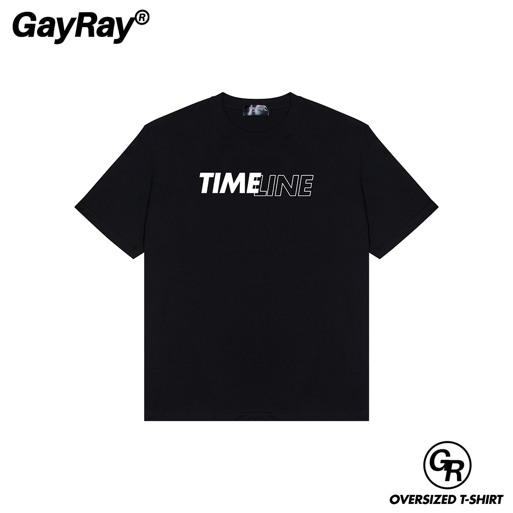 GayRay ⎰TIME LINE⎱  เสื้อยืดโอเวอร์ไซส์ Cotton 100% นุ่่ม ใส่สบาย