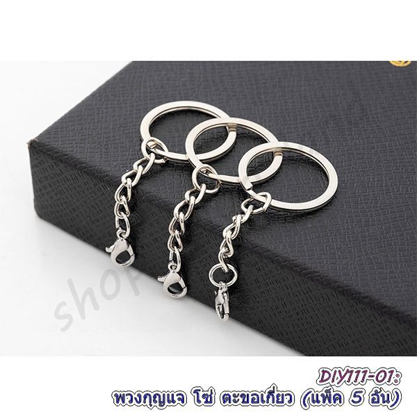 ห่วงพวงกุญแจ โซ่ ตะขอเกี่ยว แพ็ค 5 อัน พวงกุญแจ