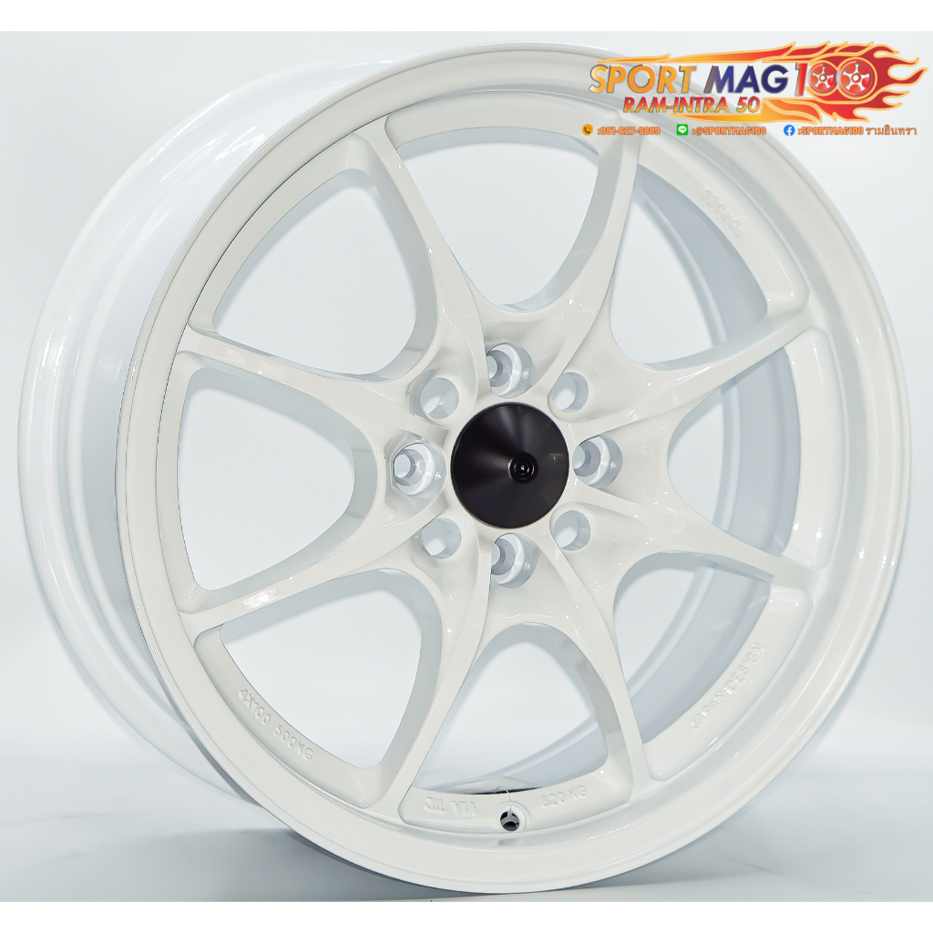 ล้อแม็กใหม่เบา AOW MF8 4รู100 ET35 สีขาว 7-16นิ้ว(ราคา 4วง)