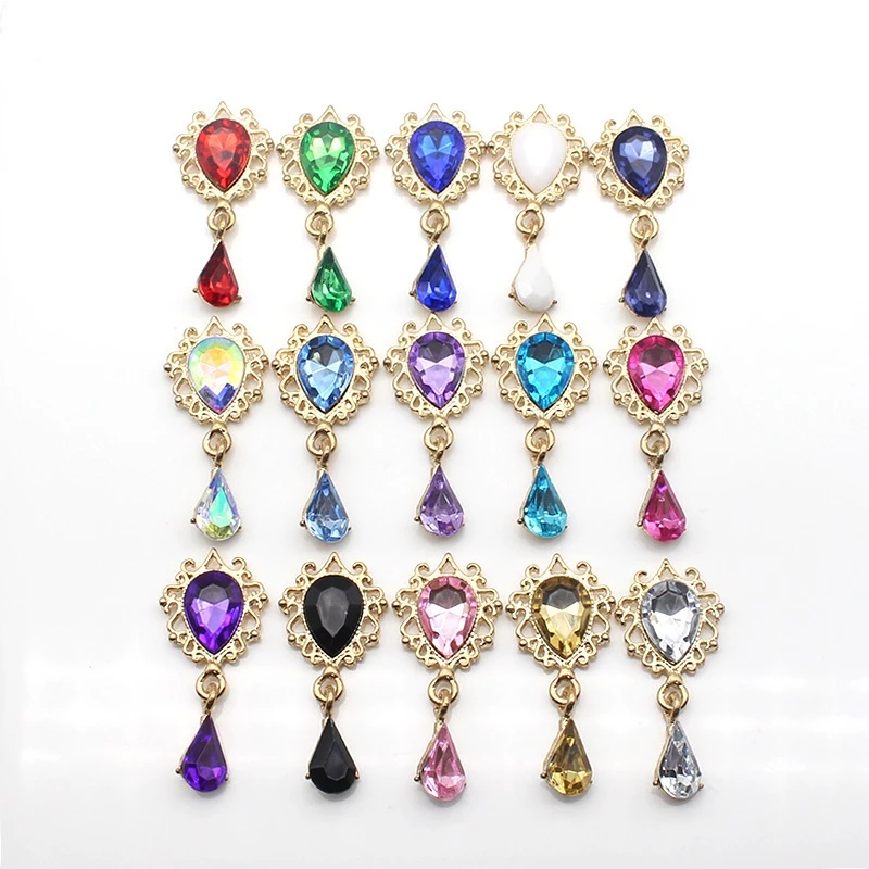 TT04*พร้อมส่ง*จี้ติดโบว์ ตุ้งติ้งติดโบว์ ขนาด 20*38 มม. จี้โลหะผสมหยดน้ำ เครื่องประดับผม DIY