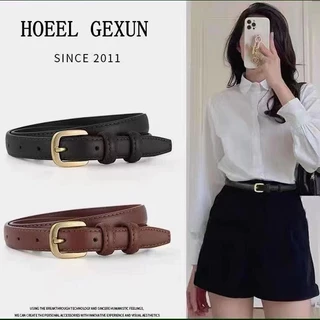 มีส่งด่วน เข็มขัดหนังอย่างดี (G08) หัวเข็มขัดสีทอง เข็มขัดแฟชั่นเกาหลี เครื่องประดับแฟชั่น Unisex