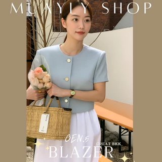 ✨พร้อมส่ง💗 เสื้อเบลเซอร์ คอกลม สไตล์เกาหลี [ Blazer crop top #5 ] ตัวสั้น แนว casual เสื้อคลุม ผ้าเนื้อดี มีซับทั้งตัว