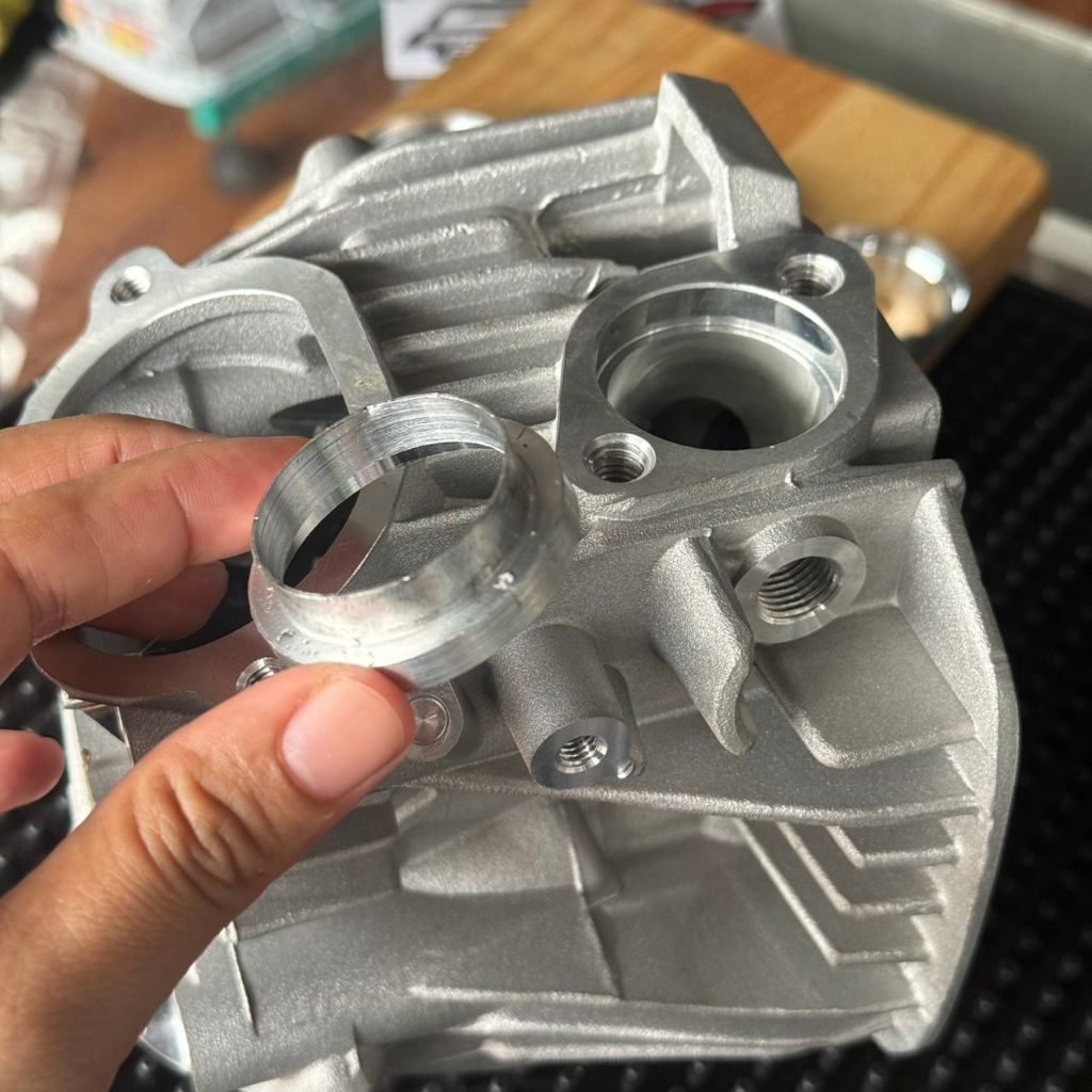 แป้นแปลงคอท่อใหญ่ W125 2วาล์ว-4วาล์ว แปลงจาก 33 ใส่ 38