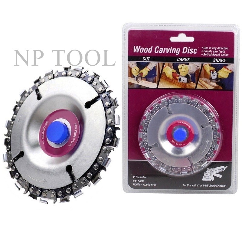 NP-227 ใบเลื่อย 4 นิ้ว ฟันโซ่ Wood Carving Disc รุ่น WoodCravingDisc-01B-J1