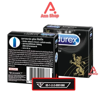 Durex Kingtex ถุงยางอนามัย ดูเร็กซ์ คิงเท็ค ขนาด 49 มม. บรรจุ 3 ชิ้น [12 กล่อง] JJ 6202 ถุงยาง Condom 3's 12 box ผิวเรีย