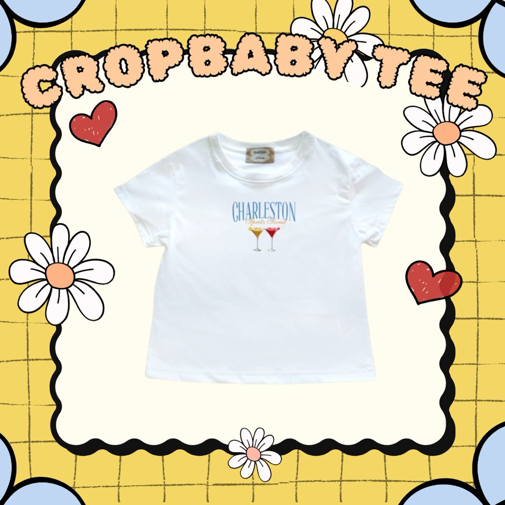 ลดราคาล้างสต็อค(Sarisa)🐻เสื้อCrop Cry Babyรูดข้าง🐻