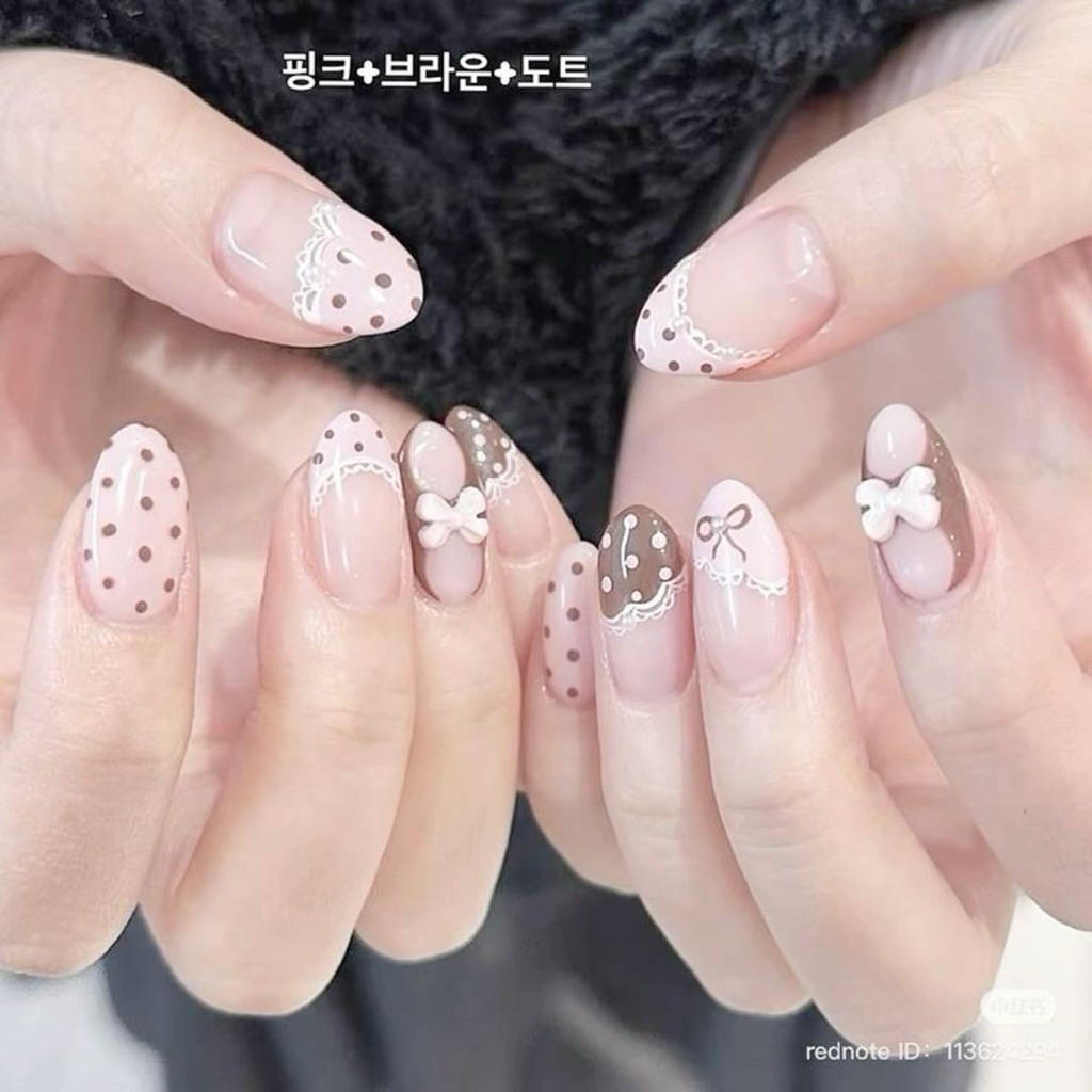 🍥เล็บเจลลายจุด nails - Polka dot set 🩰🪽