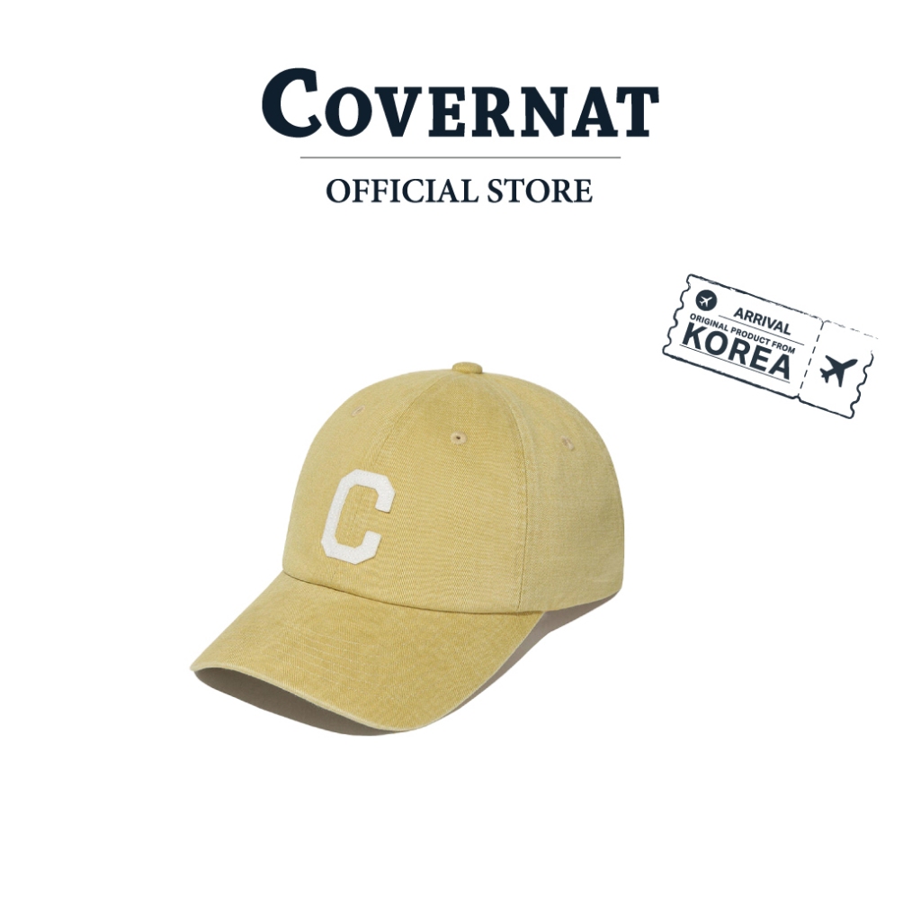 COVERNAT หมวก รุ่น Washed C Logo B.B. Cap Yellow (70063SWCCAU_U5YLXX)