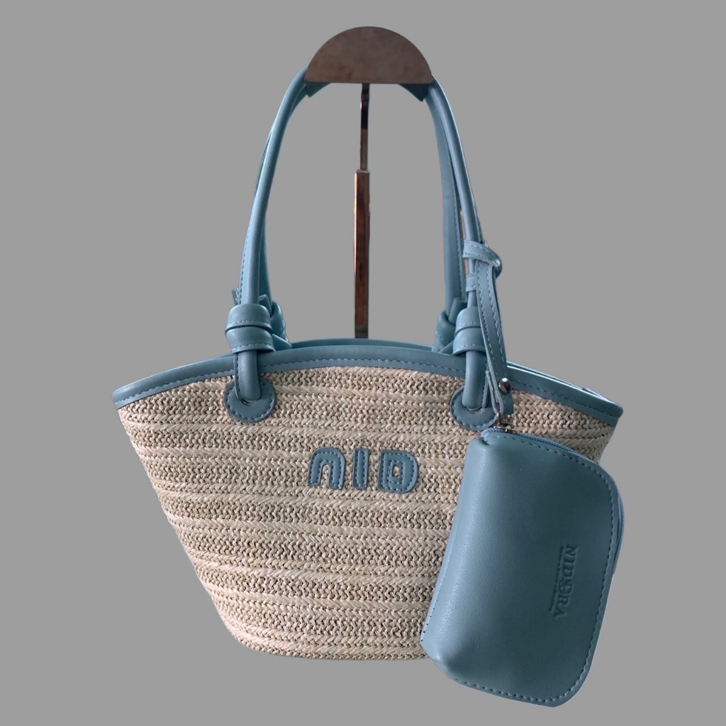 รหัส 155 กระเป๋าผ้าสาน NIDORA งานแท้ รุ่นหูผูก งานน่ารักก