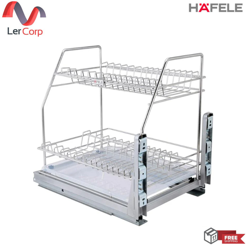 (Hafele) ชุดตะแกรงคว่ำจานบานดึง ขนาดตู้ 400 มม. วัสดุสแตนเลส 304 (495.34.195) – โปรปัง