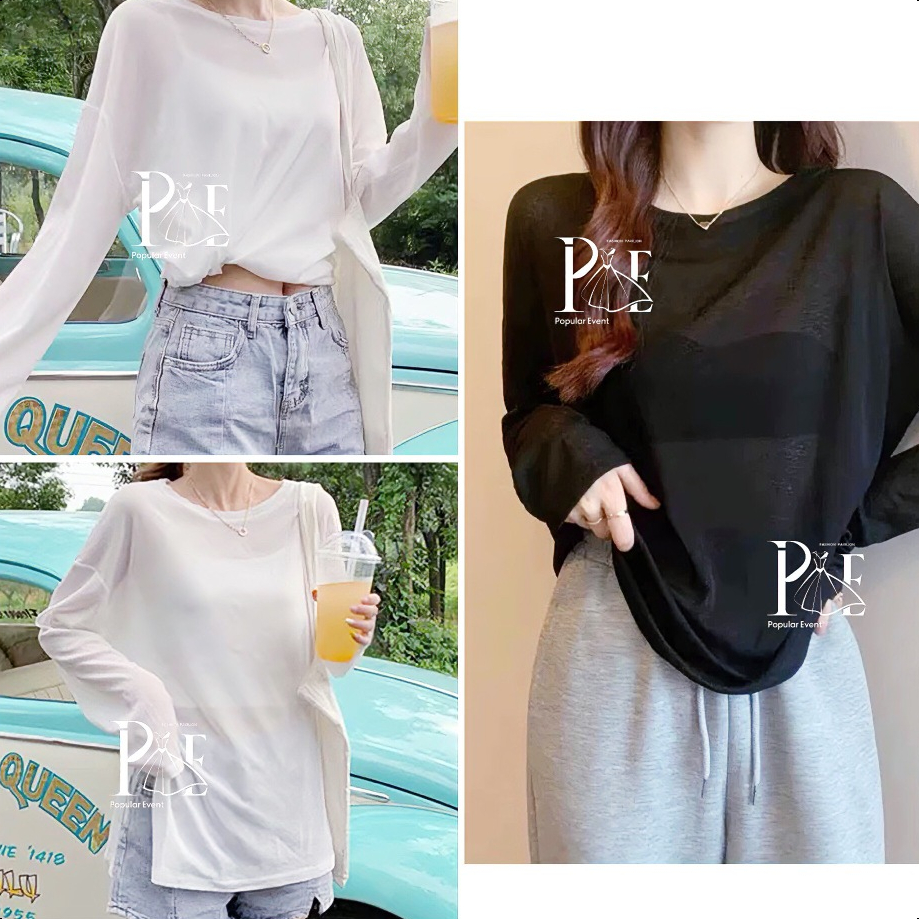 พร้อมส่ง เสื้อคลุม แขนยาวทรงหลวม สไตล์เกาหลี ผ้าใส่แล้วไม่ร้อน