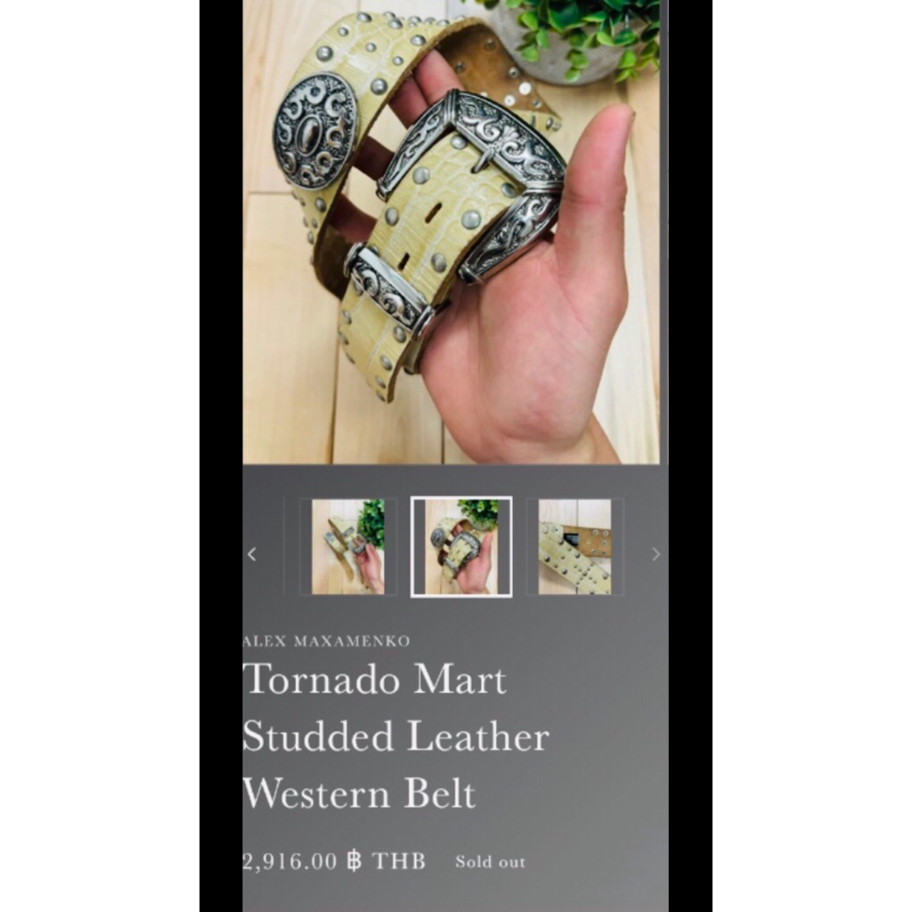 เข็มขัด Tornado Mart  แบรนด์แฟชั่นชื่อดังจากญี่ปุ่น ซึ่งเป็นหนึ่งในผู้บุกเบิกที่แกะสลักเอกลักษณ์เฉพา