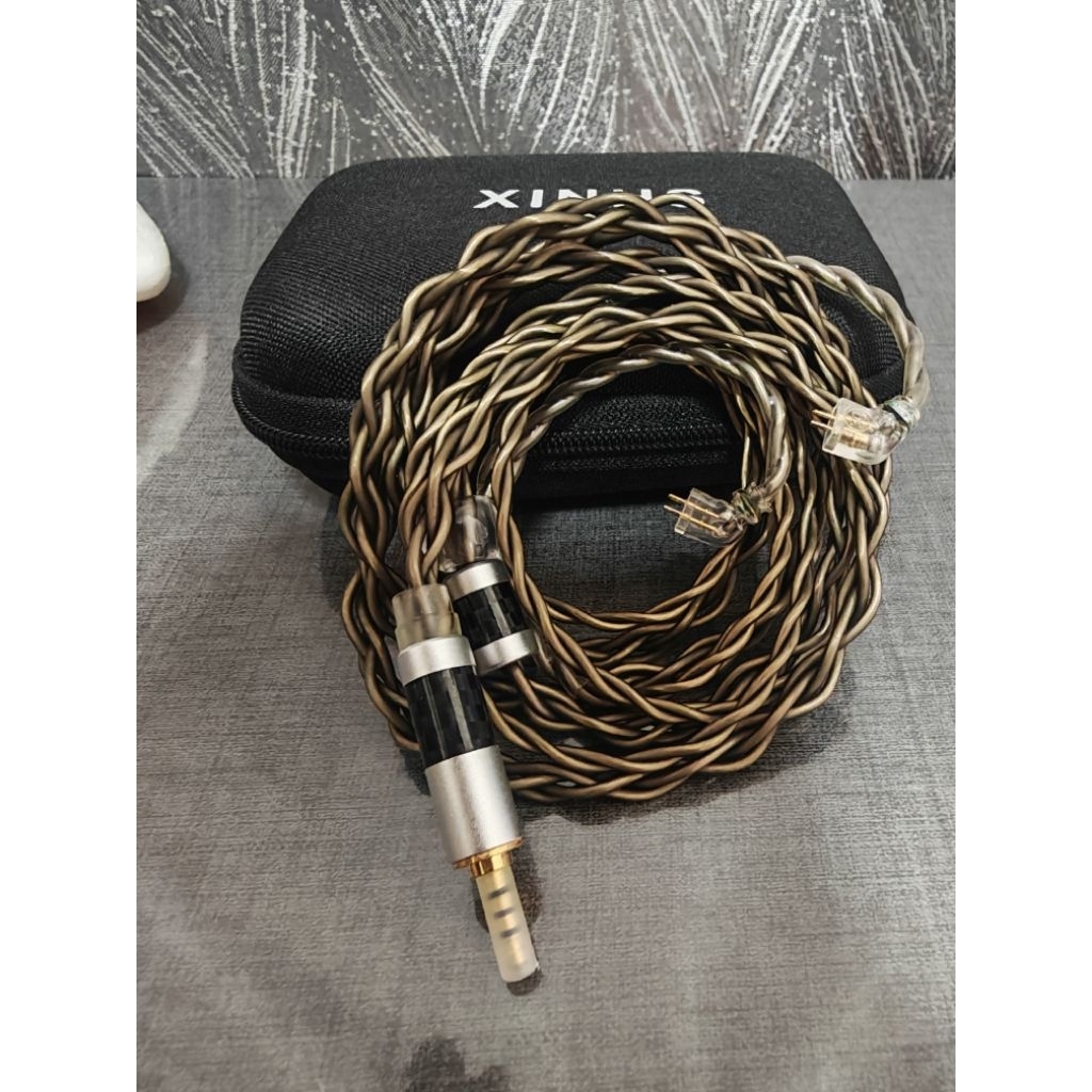 XINHS ส่งต่อ สายเคเบิ้ลหูฟัง ชุบเงิน ทองแดง สภาพดี ไม่มีตำหนิ