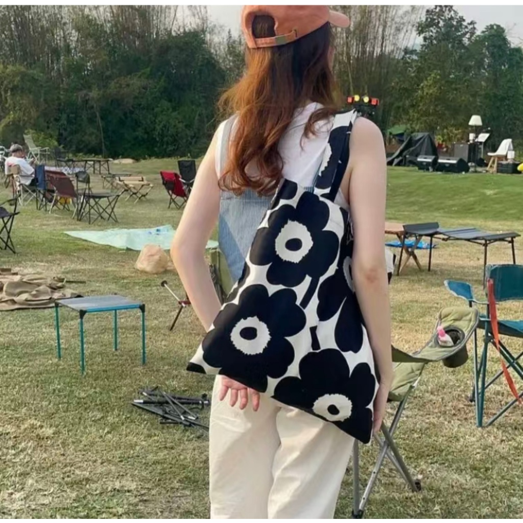 (พร้อมส่งในไทย) New Marimekko Tote Bag ของแท้ 100%/Canvas, Shoulder Shopping Bag - รูปที่ 4