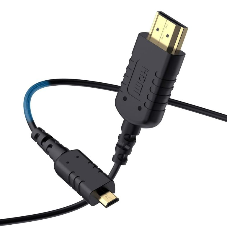 FEELWORLD สาย Micro HDMI to HDMI 4K แบบบางพิเศษ สาย HDMI 2.5 แบบบาง 2.0 มม. รองรับความเร็วสูง 4K@60Hz 2160p 1080p