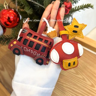 พวงกุญแจหนังรถบัสลอนดอนVSมาริโอ้เห็ดดาวกระเป๋าจี้กุญแจรถแขวน…