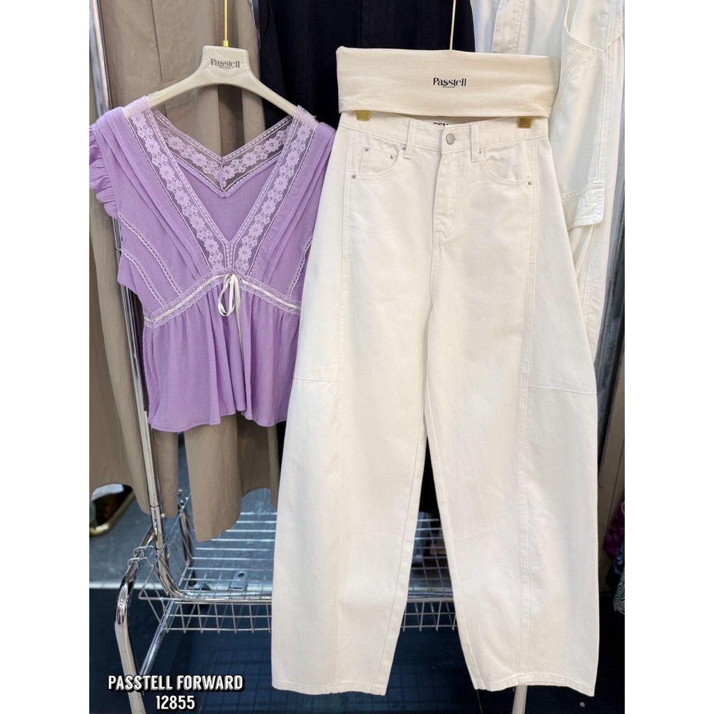 🇰🇷New🇰🇷  Korea white baggy jeans มาใหม่เลยค้า😍 ยีนทรงbaggyรุ่นสุดhot สีขาวมาใหม่เลยค้าาา