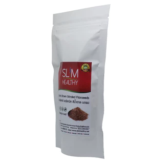 เมล็ดแฟลกซ์บดผง สีน้ำตาล 150 กรัม ผงแฟลกซ์ ออร์แกนิค Organic Brown Flaxseeds แฟล็กซีดบด Slim Healthy