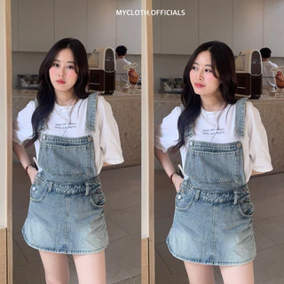 mycloth.officials (6140) - เอี๊ยมกระโปรงกางเกง สียีนส์อ่อนฟอก ดีเทลงานน่ารักสุดๆ