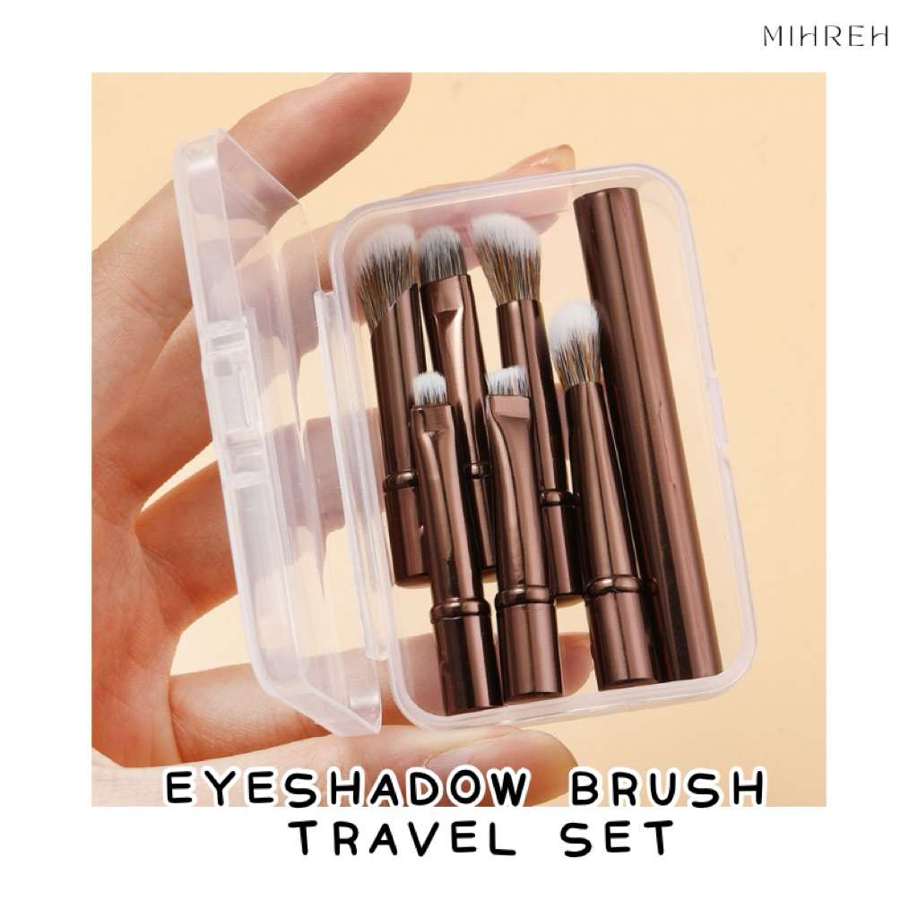 [2179] (พร้อมส่ง) Eyeshadow brush travel set แปรงแต่งตาถอดเปลี่ยนหัวได้ ใน set มีแปรง 6 หัว พร้อมกล่องเก็บ