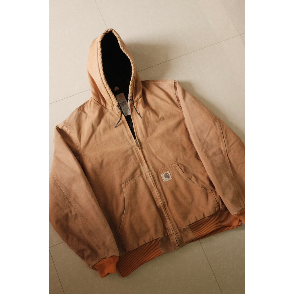 เสื้อวินเทจ Vtg2003 Carhartt  Sandstone Duck Active Jacket รหัสรุ่น J130 BRN (แท้100%) Size Large Ta