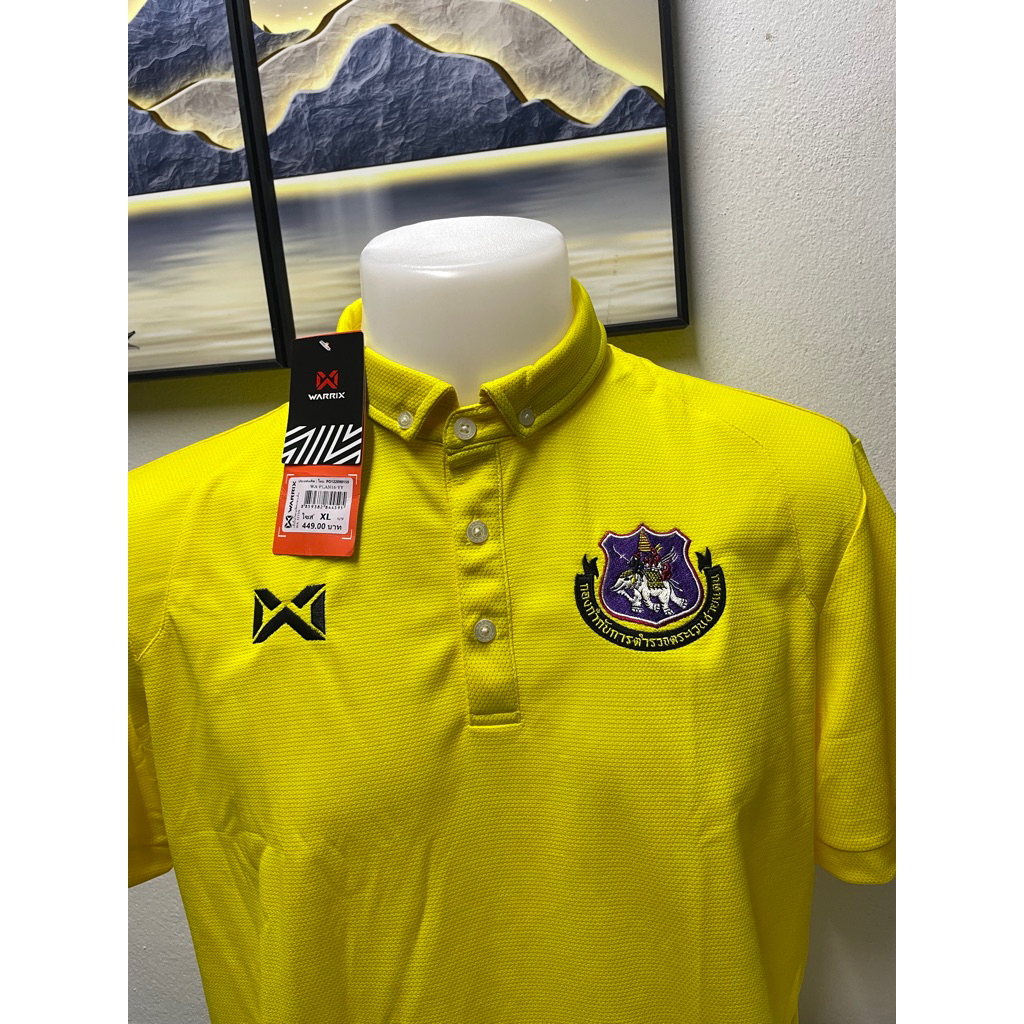 เสื้อเหลือง warrix 3315 ปักตราตำรวจตระเวนชายแดน