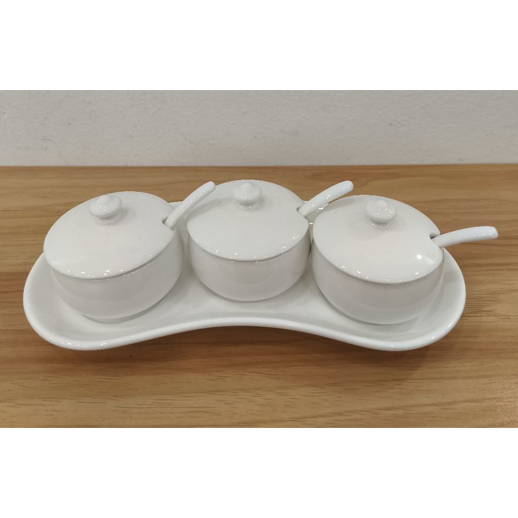 Bone China - ชุดเครื่องปรุง 3 ที่/Condiment Set Pack 3