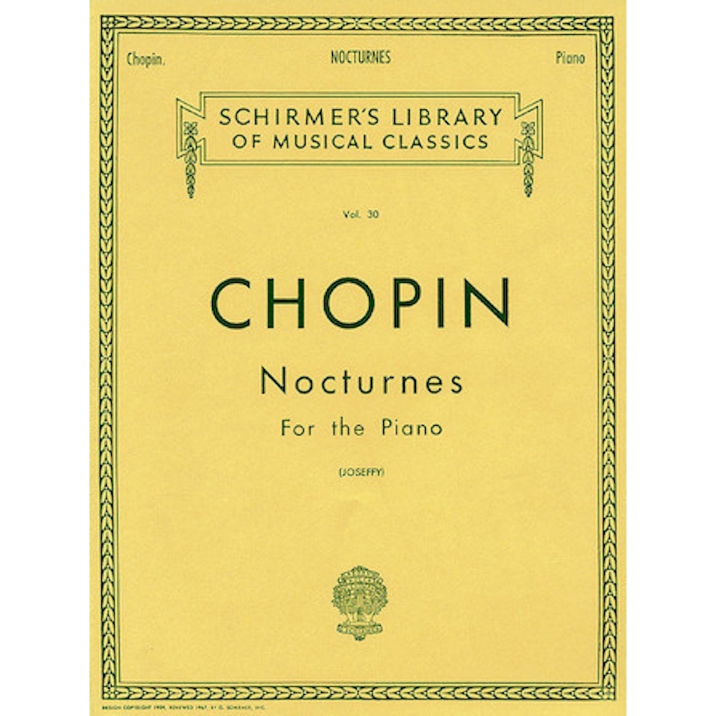 Chopin Nocturnes Schirmer Library of Classics Volume 30 Piano Solo