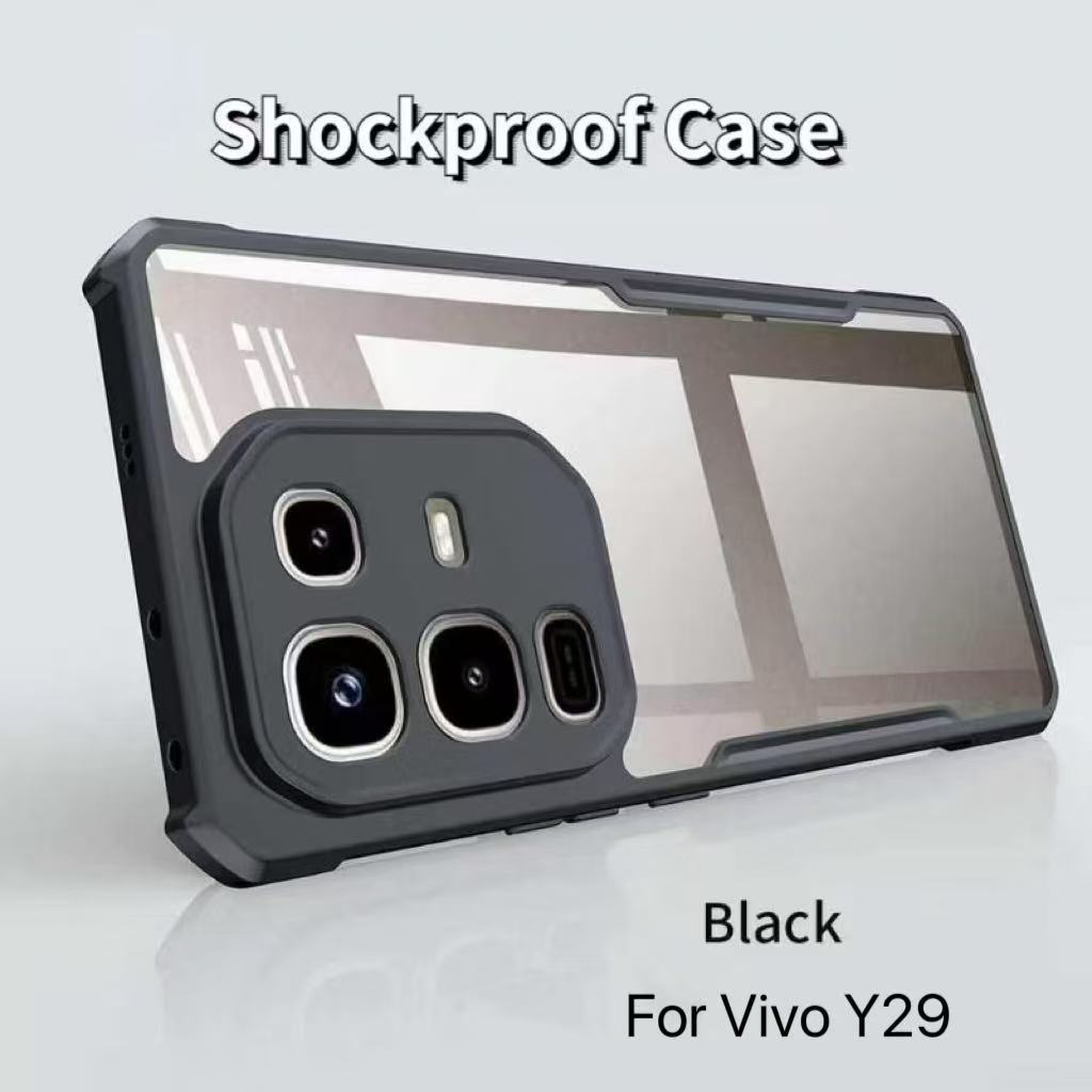 เคสขอบสี หลังใส สำหรับVivo Y29 V29 V29E V27 V27Pro Y100 Y04 Y29S Y200 Y300 Y39 เคสกันกระแทก