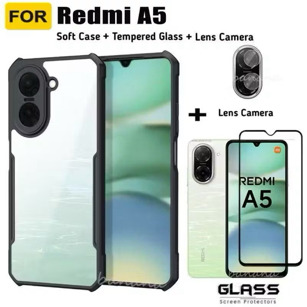 เคสขอบสี หลังใส ใช้สำหรับ Xiaomi Redmi A5 A3 / Poco C71 C61 เคสกันกระแทก เคสใส เลนส์กล้อง